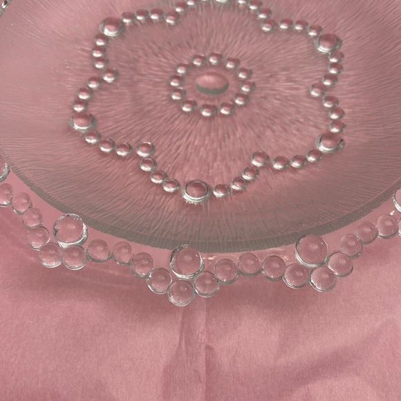 EUC Vtg Masserini Barocca Bubble and Textured Glass Dish Flower Shape on Bottom - Picture 9 of 13